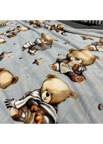 Двосторонній Плед "Comfort & Style" (Велюр + Teddy Fur), розмір 200*220 см сірого кольору з малюнком No Brand (366561123)