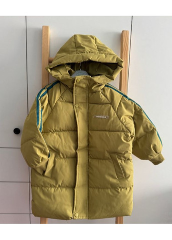 Комбинированная демисезонная куртка удлиненная еврозима с капюшоном 10920 No Brand