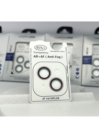 Окремі лінзи на камеру для 14 / 14+ захисні AR + AF айфон комплект 2 шт camera lens Pink Рожеві No Brand (369137006)