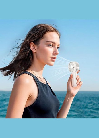 Портативний ручний вентилятор HX60 на акумуляторі 1200mAh з ручкою міні вітродуйка Білий Hoco (338834149)