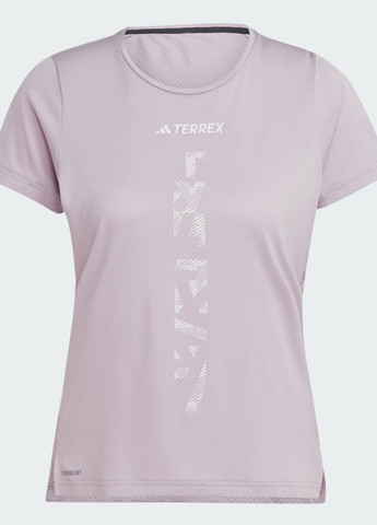 Фиолетовая всесезон футболка для бега terrex agravic trail adidas