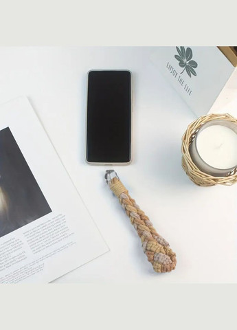 Набір макраме для рукоділля і плетіння брелока для ключів і аксесуарів 17. 3х3.5см сірий, бежевий, коричневий No Brand (344573443)