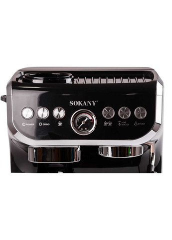 Кавомашина ріжкова SK-6866 з капучинатором та кавомолкою 2 л, Sokany (324070553)