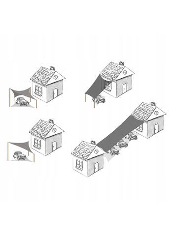 Тент-парус теневой для дома, сада и туризма 4 x 2 м SN1037 Light Grey Springos (324264961)