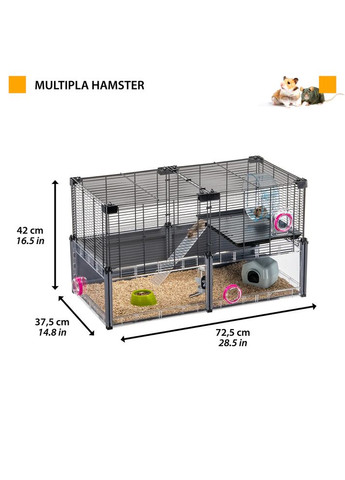 Модульна клітка для хом'яків і мишей з аксесуарами Multipla Hamster (Ферпласт Мультипла Хамстер) Ferplast (297511116)