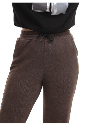 Штани жіночі коричневі пояс на резинці JEANSclub MOM (306518857)