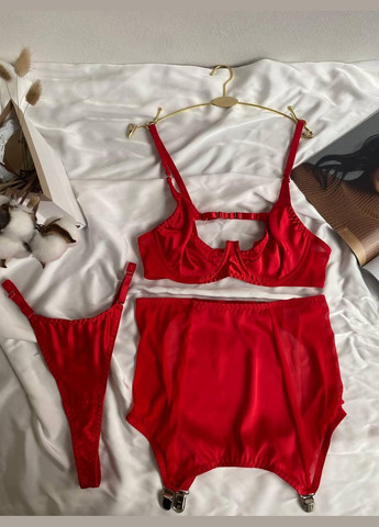 Червоний демісезонний жіночий комплект нижньої білизни No Brand