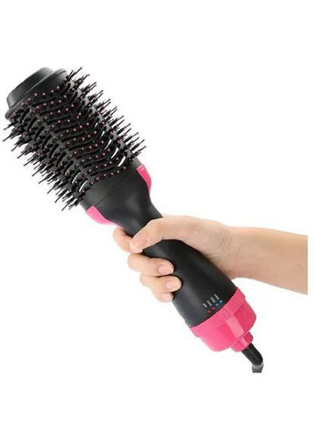 Фен щітка 3в1 з іонізацією One step Hair Dryer рожевий No Brand (363978939)