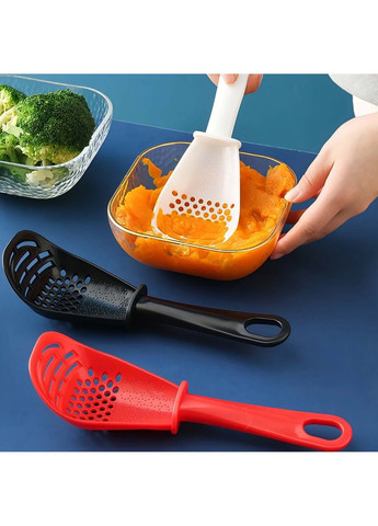 Багатофункціональна кухонна ложка з терткою та ситечком 6 в 1 (тертка, шумівка, вінчик, прес, сито, лопатка) Kitchen Master (338656775)