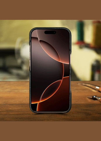 Кожаная накладка ExBacker для Apple iPhone 16 Pro Max Синяя кобра (78129) Stenk (316651318)