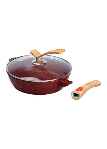 Алюминиевая глубокая сковорода (2,8 л) со стеклянной крышкой Ø 26 см Красный HP-4-464R MGC (306848979)