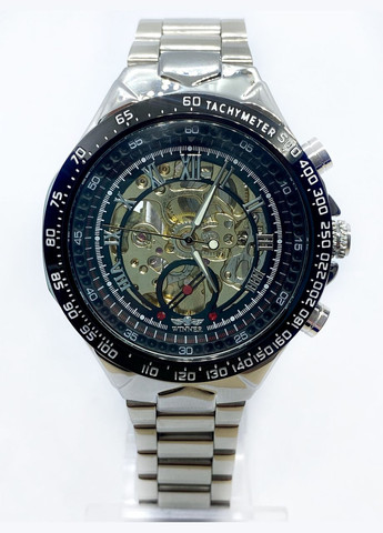 Часы мужские механические наручные Skeleton с автоподзаводом Серебристые с золотом ( код: IBW903SY ) Winner (365865076)