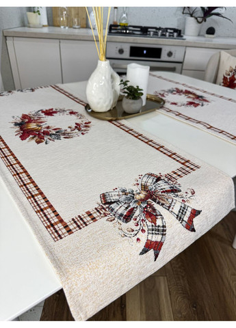 Доріжка на стіл гобеленова з шенілом 45x140 см. Bows/00499 No Brand (360890028)