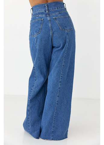 Широкі джинси Palazzo з необробленим низом Lurex - (350948908)