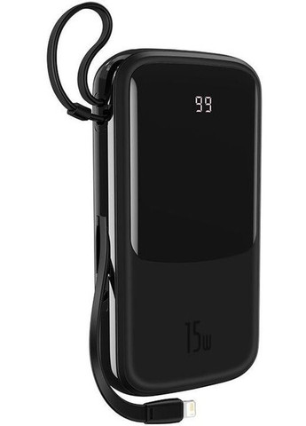 Внешний аккумулятор с кабелем iPhone PPQDF01 Qpow 20000 mAh 15w черный Baseus (279554906)