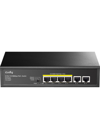 Коммутатор FS1006P, 6 портовый 10/100M PoE+Switch 60W Cudy (353309949)