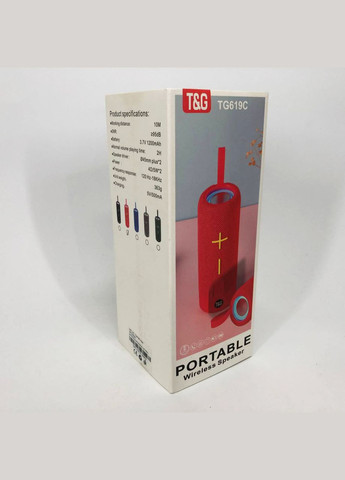 Портативная Bluetooth колонка TG619C FM-радио USB/TF с ремешком, громкая блютузная колонка. Цвет: корасный No Brand (359475290)