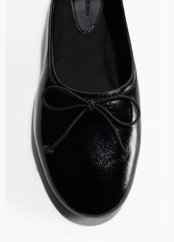 Женские туфли кожаные H&M | чёрные однотонные натуральная кожа (346331453)