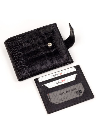 Чоловічий шкіряний гаманець 0979-53 чорний Karya (261551018)