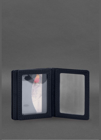 Кожаная обложка для водительского удостоверения, ID и пластиковых карт 2.1 синяя (A-028617) BlankNote (328444998)