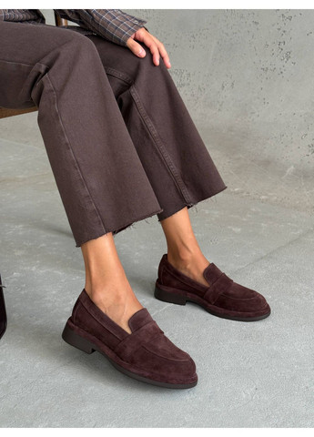 No Brand Лоферы женские NikArt 11698 (шоколадная, натуральная замша, Украина) коричневый з, — (356455383)