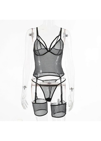 Черный демисезонный волшебный комплект с имитацией чулок s-m черный No Brand