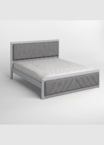 Двуспальная деревянная кровать Барселона Б2 (RAL-7040)/Аляска 93 (Серый) 140х200 см (MBG-13531) Mebigrand (368281963)