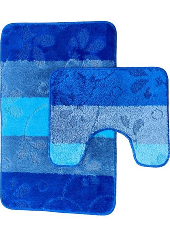 Набір килимків \ Avangartline Латексна основа Поліпропілен 50x80+50x40 см Темно-синій (VZAS05240) Vezzer (311600838)