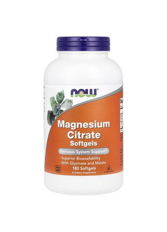 Цитрат Магнію Magnesium Citrate 134мг - 180 софтгель Now Foods (292652848)