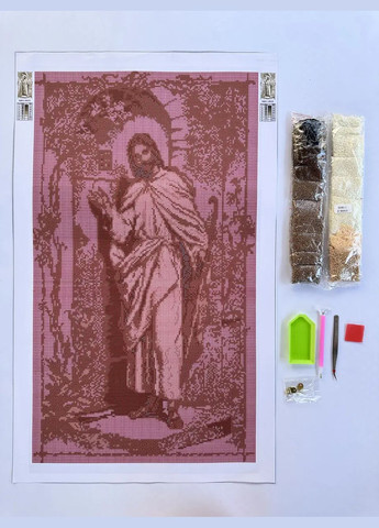 Алмазна мозаїка Ікона Ісус стукає в двері сепія 40х70 см SS811 ColorArt (292145717)