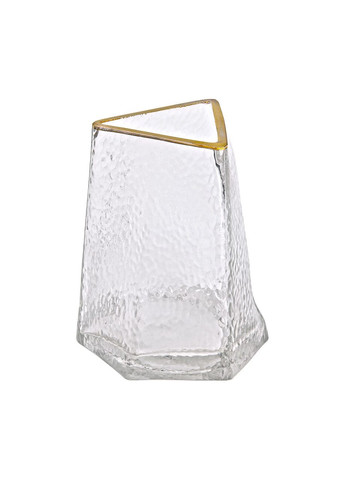 Стеклянная ваза для цветов, декоративный треугольник с золотой каймой, 16 см. Jooki (360921275)