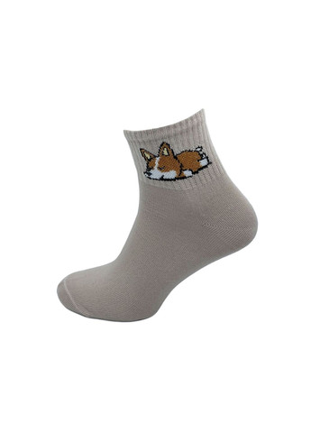 Комбіновані шкарпетки жіночі, з високою резинкою, короткі. коргі. комплект з 3х пар. колір: кольоровий мікс. Крокус анімалістичні (335837778)