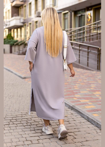 Светло-серое спортивное, повседневный платье оверсайз Verso однотонное