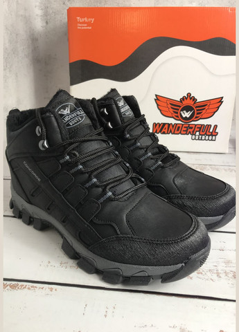 Черевики демісезонні дитячі для хлопчика підлітка Чорний (256) Wanderfull (347236029)