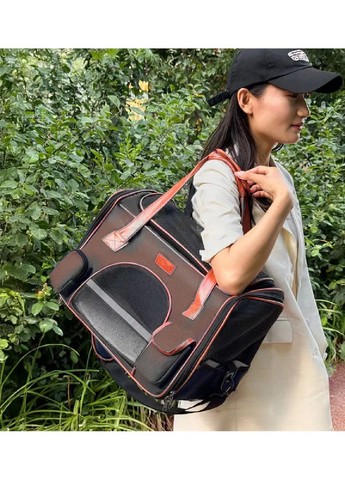 Сумка складная со светоотражающими элементами плечевым ремнем для животных собак кошек 50х30х30 см (481219-Prob) Коричневая Unbranded (356885776)