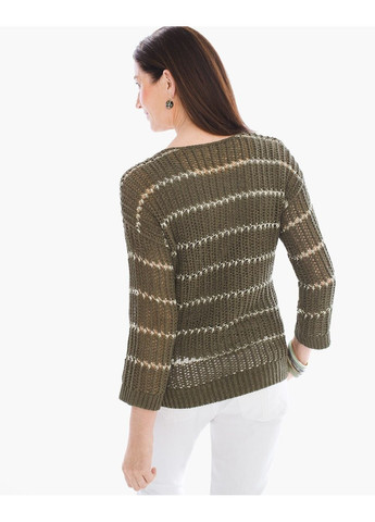 Оливковый (хаки) демисезонный джемпер пуловер Chico'S