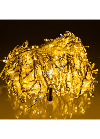 Гірлянда Бахрома вулична 840 LED 50 м від мережі біла нитка, жовтий No Brand (369144602)
