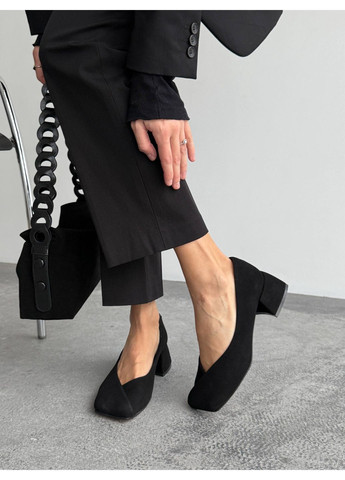 Helen Чорні туфлі чорний з натуральний велюр, україна — демісезон (368721545)