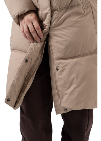 Комбинированное зимнее Пальто женское NF 22980 бежевое. Freever