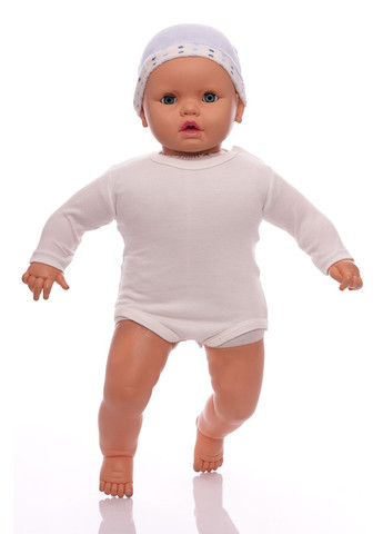 Голубой зимний комплект человечек с шапочкой для мальчика велюр с мишкой голубым см (29910) BABYKROHA