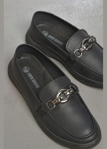 Let's Shop Туфлі-лофери жіночі чорного кольору лофери чорний з штучна шкіра, україна — демісезон (303015507)