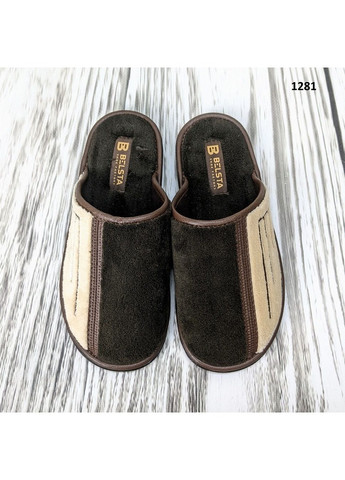 Темно-коричневые тапочки для мальчика подростковые Белста