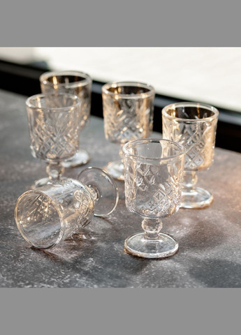 Набір чарок на ніжці 6 шт 60 мл скляні чарки для горілки, настоянки HP-YH-42 Yiwu (353501979)