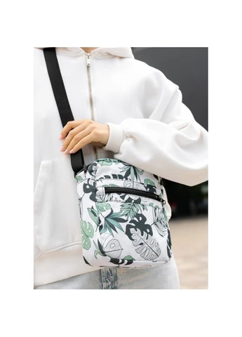 Жіноча сумка через плече месенджер Makros принт "Leaves" Sambag 70278144 (400734563)
