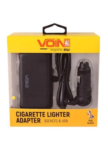 Розгалужувач (подовжувач) прикурювача 2 виходи +2USB 2400mA 12/24V SC-2004L дріт VOIN (362607641)