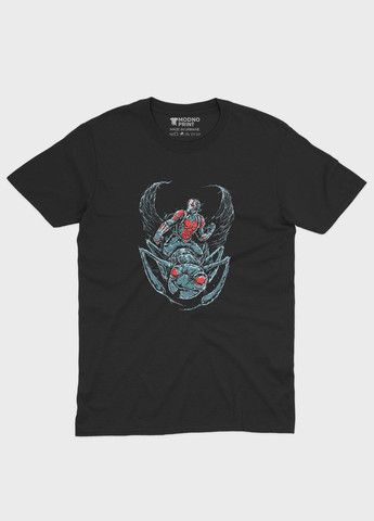 Черная демисезонная футболка для мальчика с принтом супергероя - человек муравей (ts001-1-bl-006-026-001-b) Modno