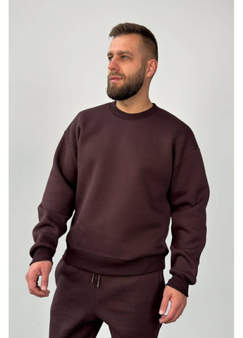 Коричневый демисезонный спортивный костюм тринитка на флисе (свитшот, брюки), цвет коричневый Nenka