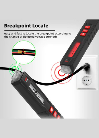 Безконтактний індикатор фази та напруги A3X з функцією тестера, з чохлом Bside (300577541)