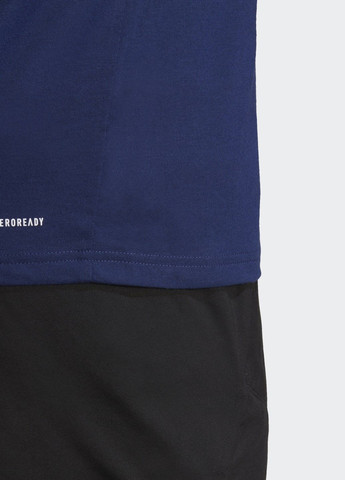 Синяя футболка для тренировок train essentials feelready logo adidas