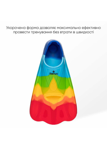 Короткі ласти для тренування в басейні Criz із закритою п'ятою Різнокольоровий Renvo (333961608)